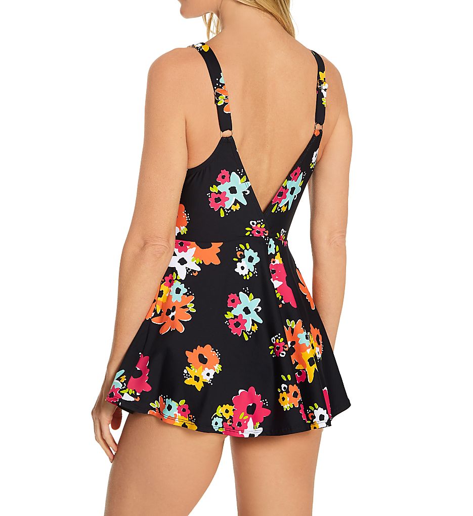  Island Bloom Plunge Swim Dress