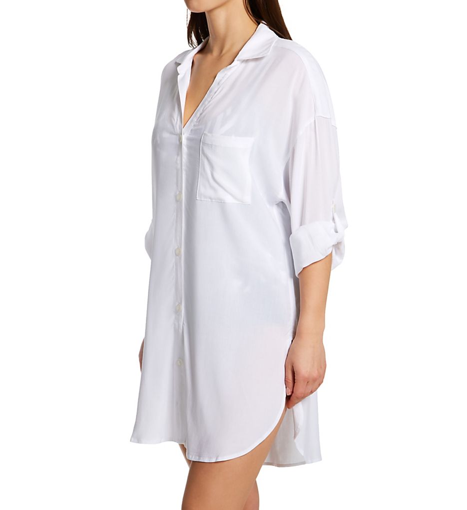  Live In Color Boyfriend Button Down Shirt Cover Up