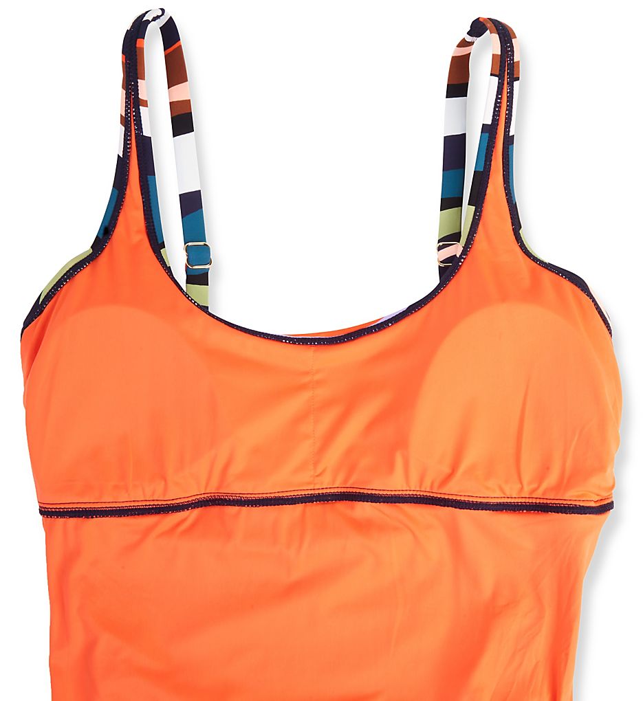  Sandy Waves Scoop Neck Bra Back One Piece Swimsuit
