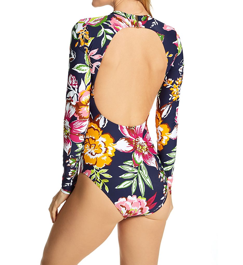  Tropical Bloom Long Sleeve One Piece Swimsuit