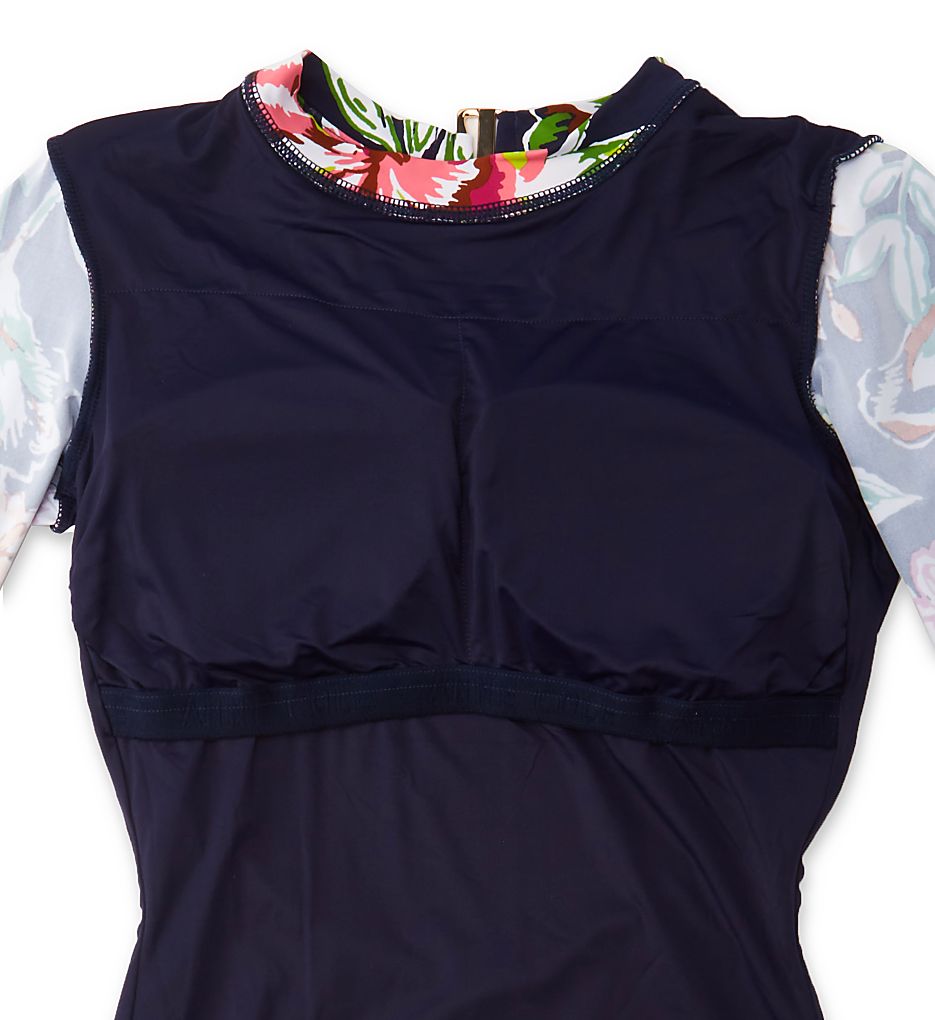  Tropical Bloom Long Sleeve One Piece Swimsuit