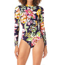  Tropical Bloom Long Sleeve One Piece Swimsuit
