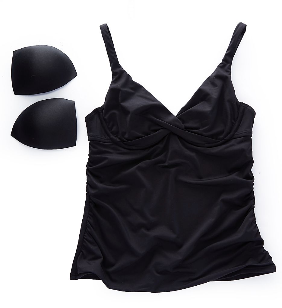  Live In Color Underwire Plunge Tankini Swim Top
