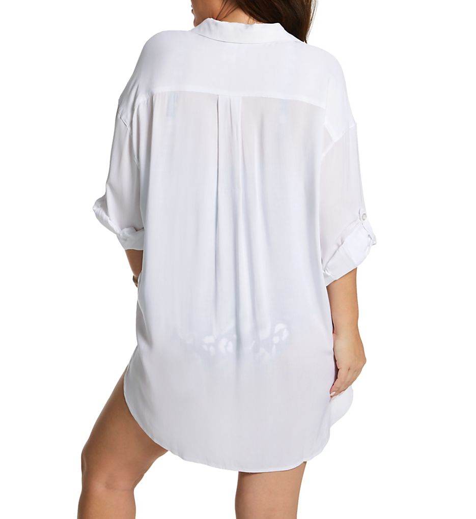  Plus Size Live In Color Boyfriend Shirt Cover Up