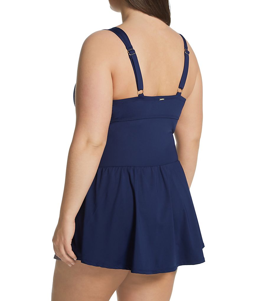  Plus Size Live In Color Shirred Twist Swim Dress
