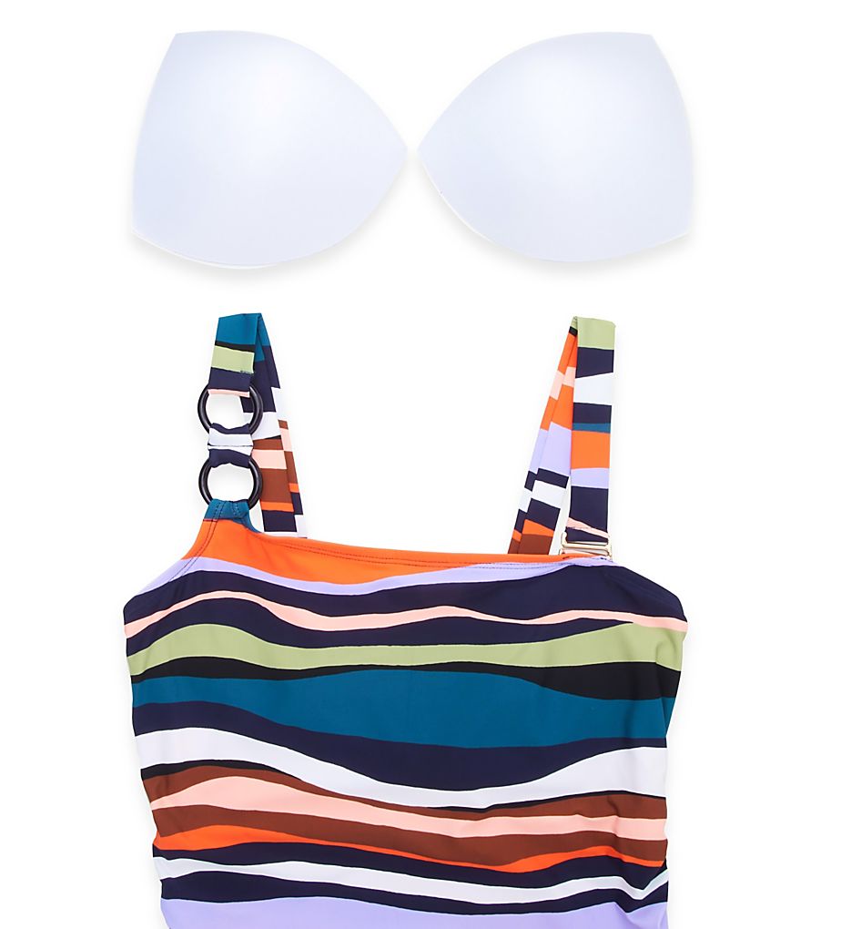  Plus Sandy Waves Asymmetric One Piece Swimsuit
