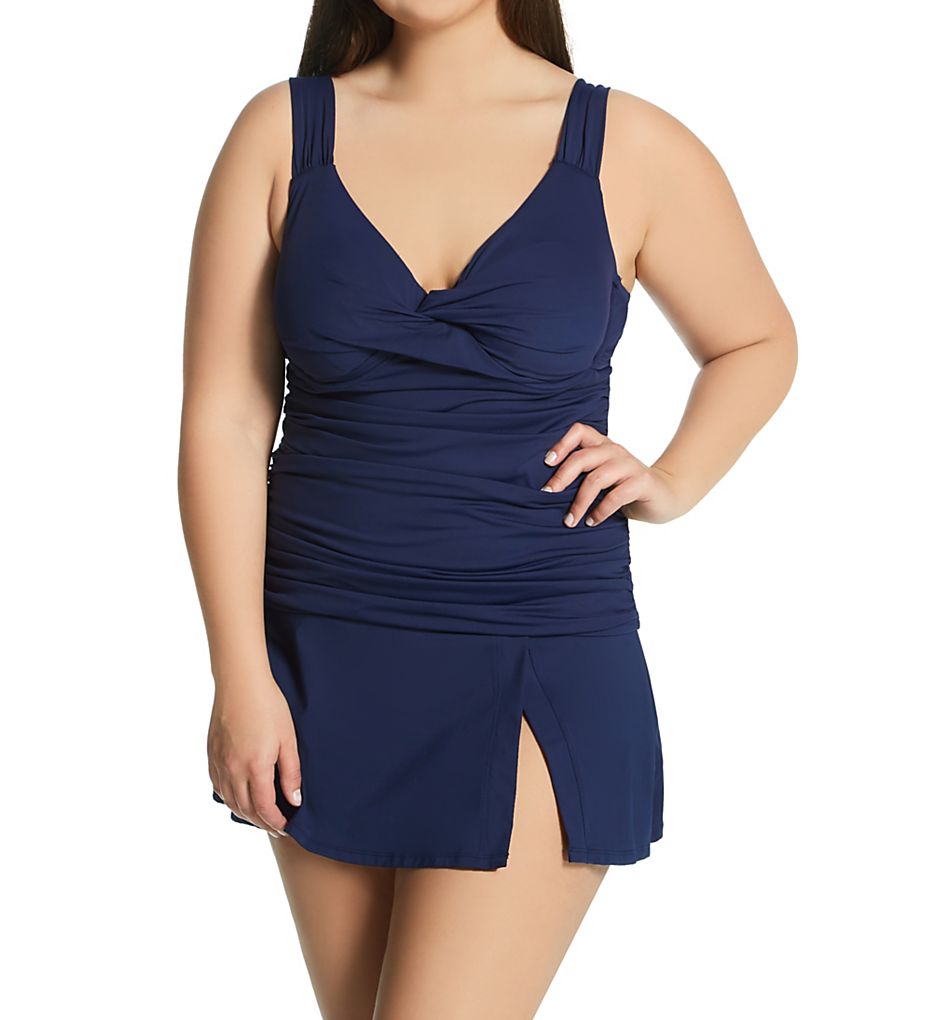  Plus Size Live In Color Twist OTS Tankini Swim Top