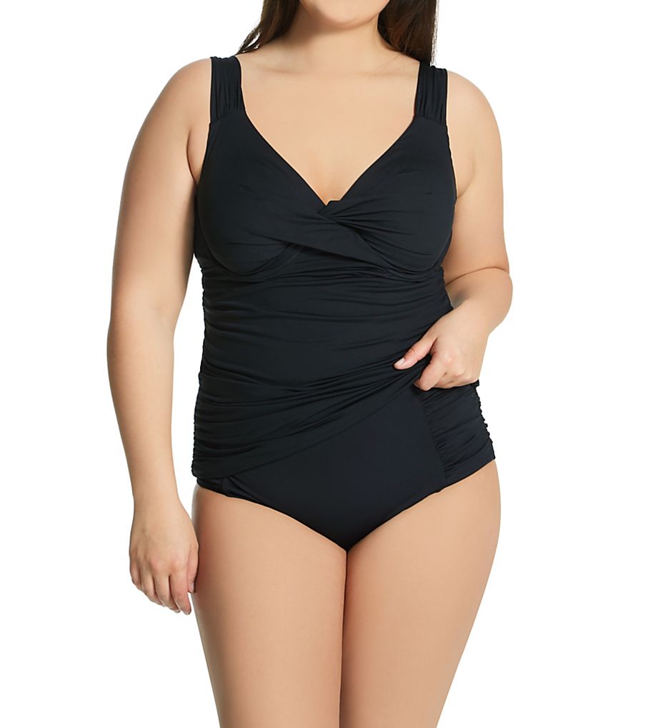  Plus Size Live In Color Twist OTS Tankini Swim Top