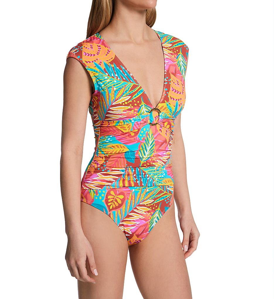  The Heat Is On Cap Sleeve Mio One Piece Swimsuit