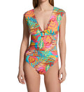  The Heat Is On Cap Sleeve Mio One Piece Swimsuit