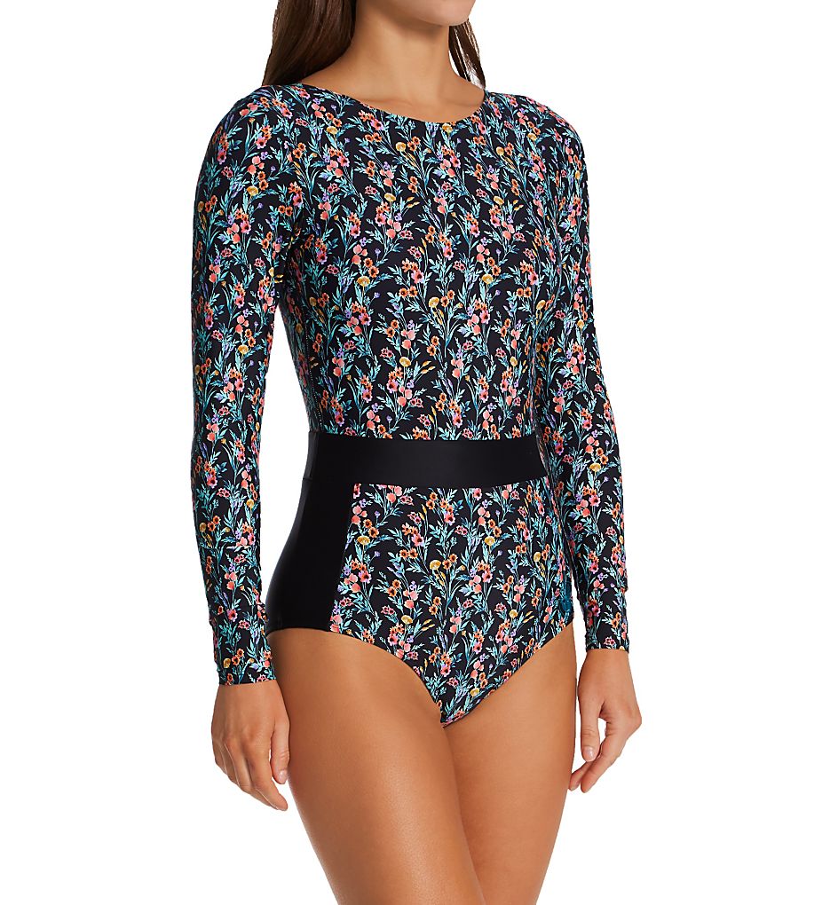 Body Glove Abloom Wave Long Sleeve Paddle One-Piece Swimsuit