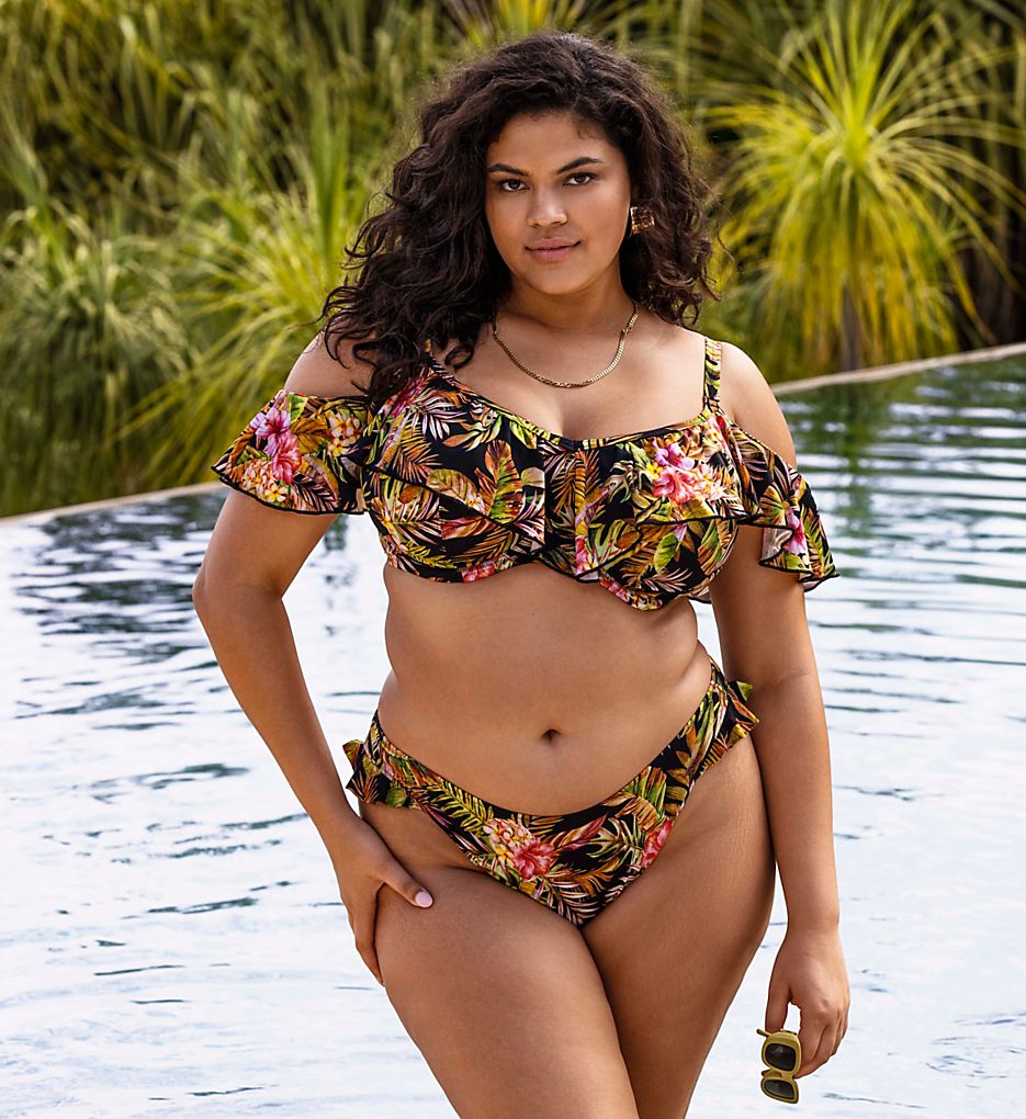 ELOMI Tiger Valley High Leg Bikini Brief Swim Bottom