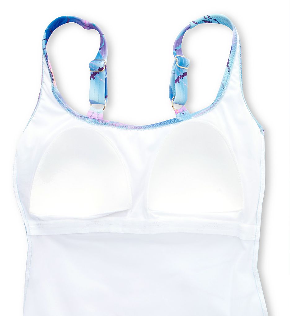  Golden Blossom Square Neck One Piece Swimsuit