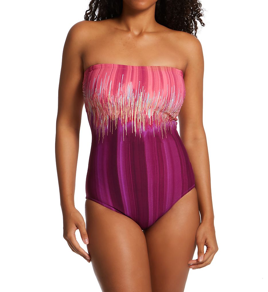  Moroccan Sky Bandeau One Piece Swimsuit
