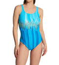  Moroccan Sky Scoop Neck One Piece Swimsuit
