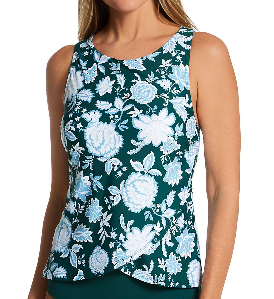 Jantzen Garden Blossom Violet X-Back Tankini Swim Top