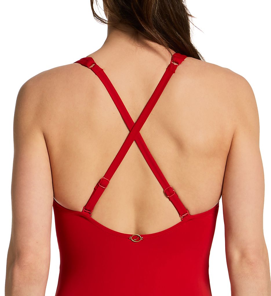 Jantzen Solids Jackie High Neck One Piece Swimsuit