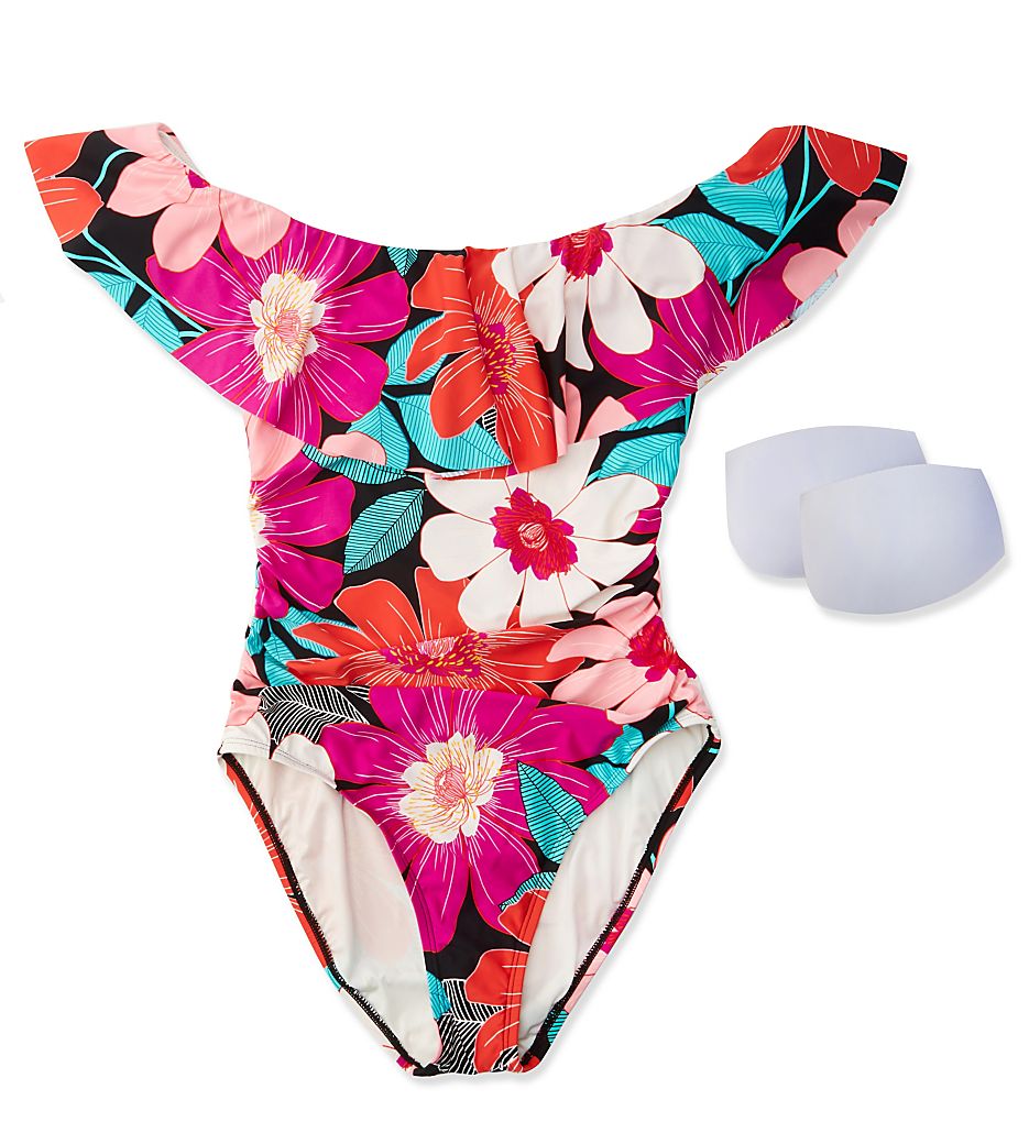  In Full Bloom Off The Shoulder Ruffle Swimsuit