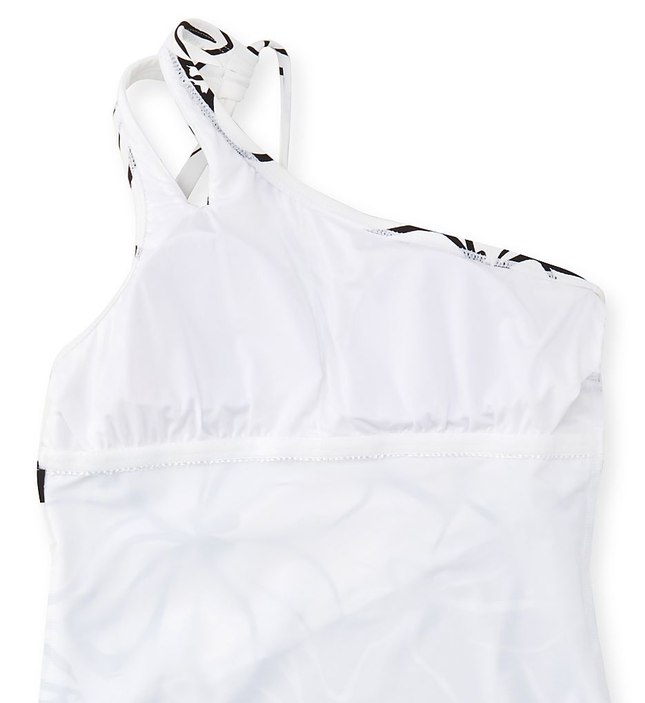 Moonlit Silhouette One Shoulder Keyhole Swimsuit
