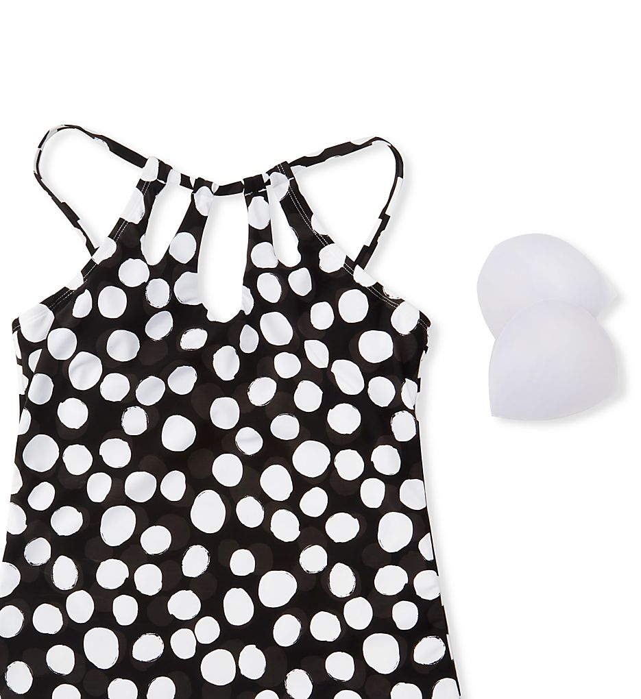  Mod For Dot Keyhole High Neck Tankini Swim Top