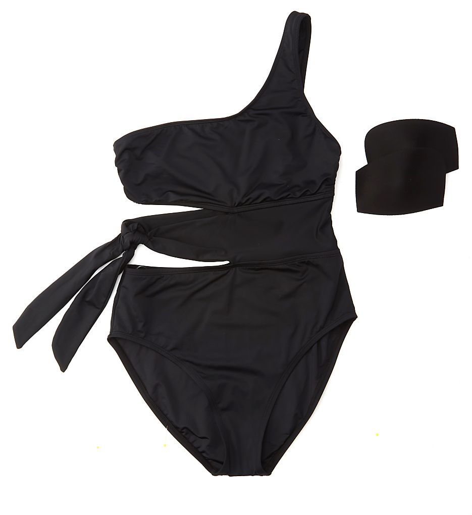  Island Goddess One Shoulder Tie One Piece Swimsuit