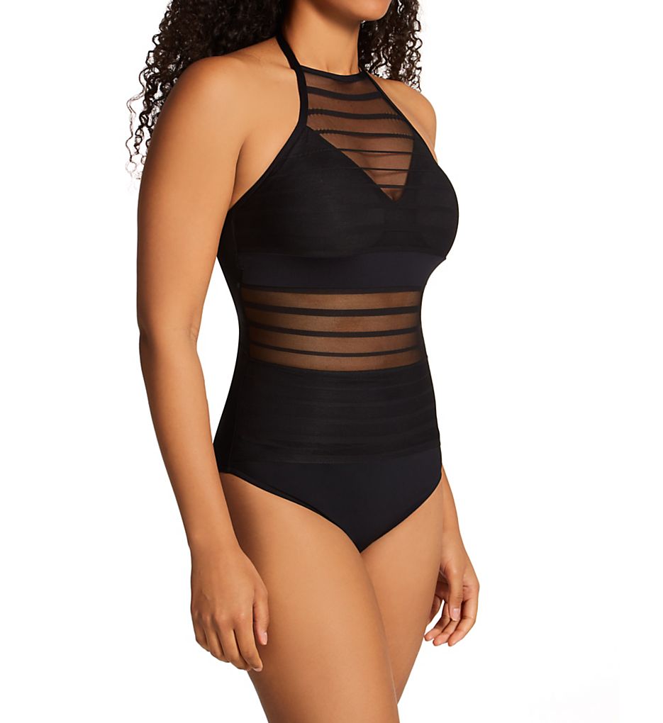  High Neck Slimming One Piece Swimsuit