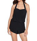  Drape Solids Brooke Romper One Piece Swimsuit