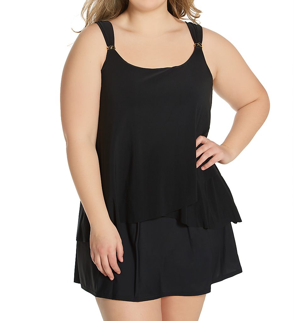 Miraclesuit Plus Size Razzle Dazzle Underwire Tankini Swim Top
