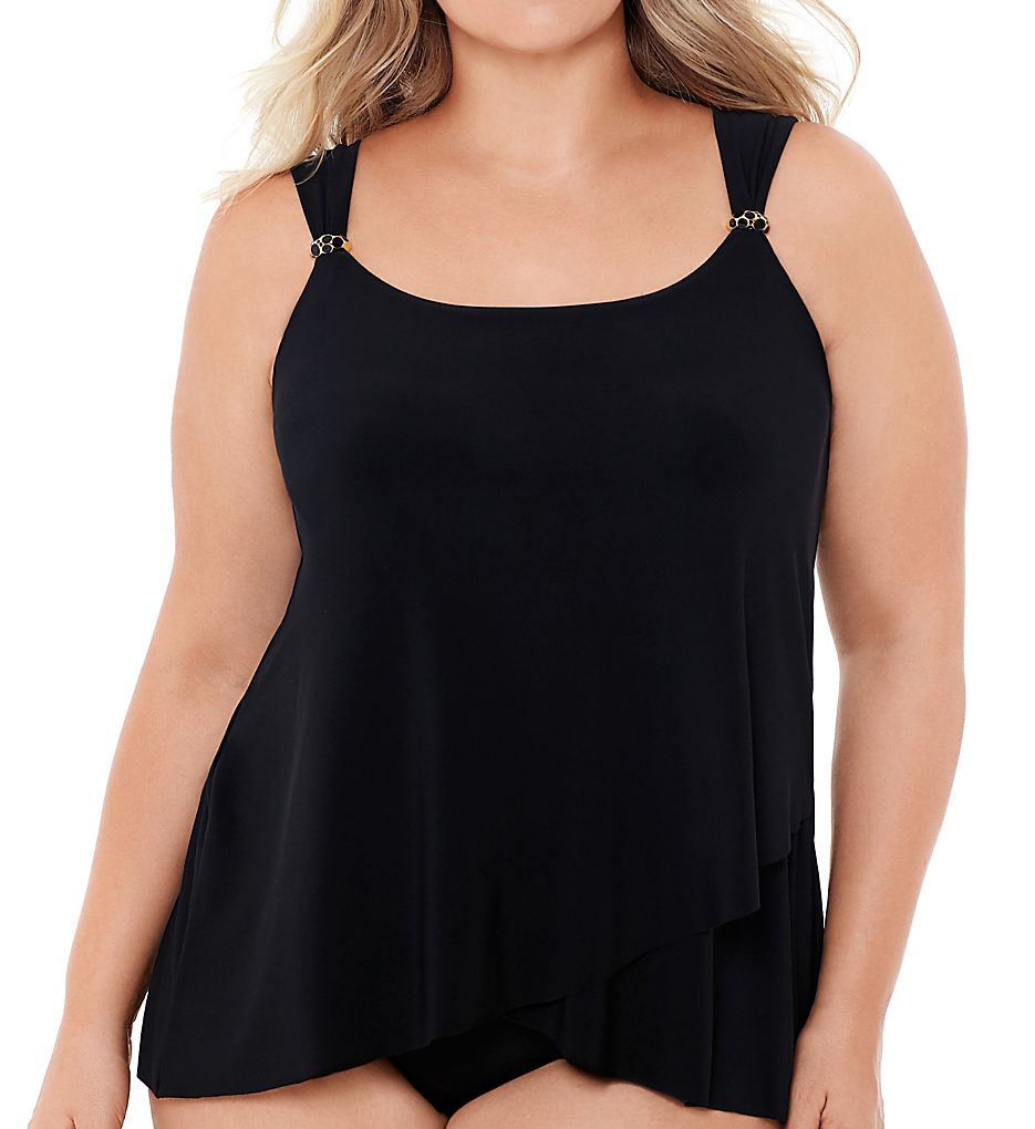 Miraclesuit Plus Size Razzle Dazzle Underwire Tankini Swim Top