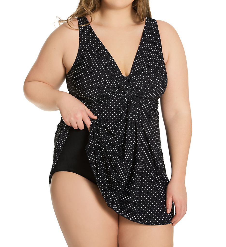Miraclesuit Plus Size Pin Point Marais One Piece Swimdress