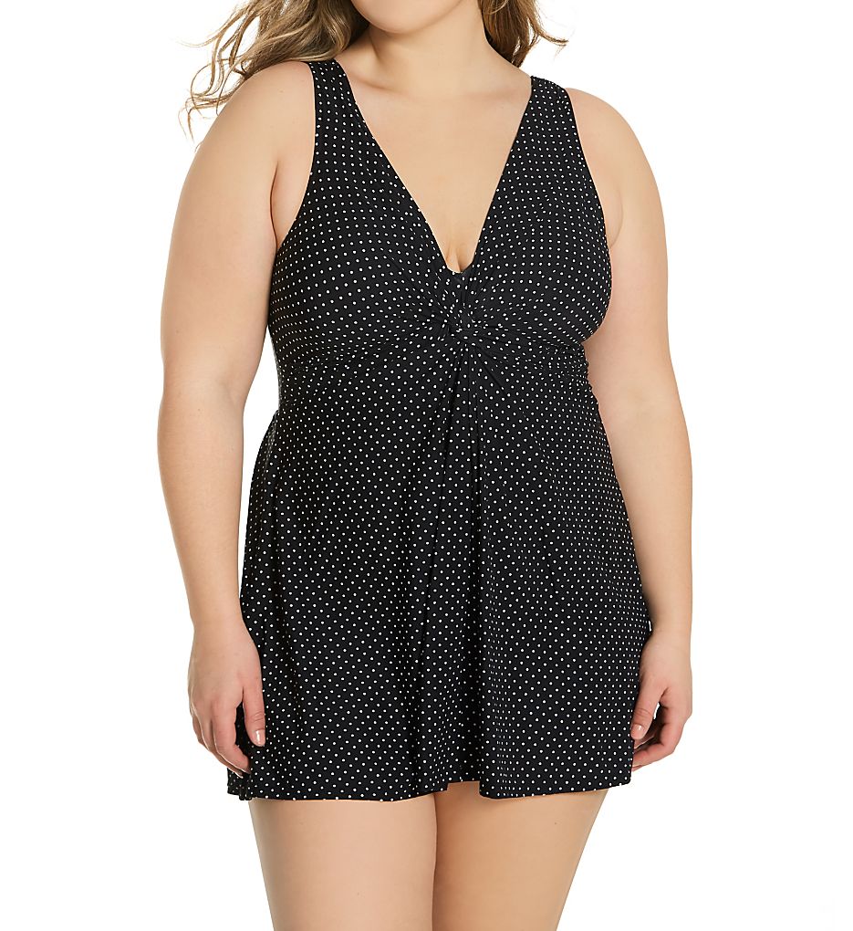 Miraclesuit Plus Size Pin Point Marais One Piece Swimdress