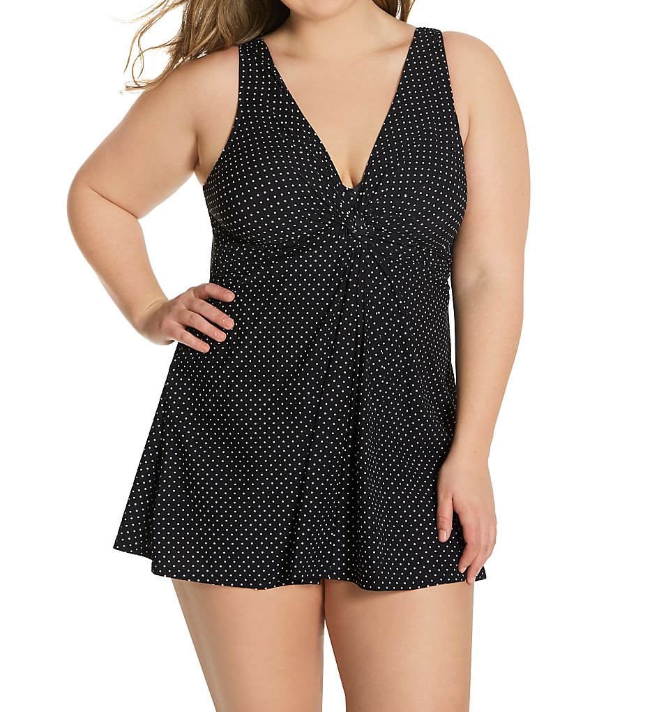 Miraclesuit Plus Size Pin Point Marais One Piece Swimdress