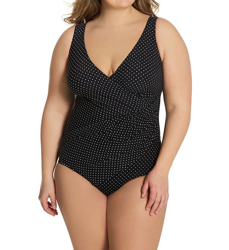 Miraclesuit Plus Size Pin Point Oceanus One Piece Swimsuit