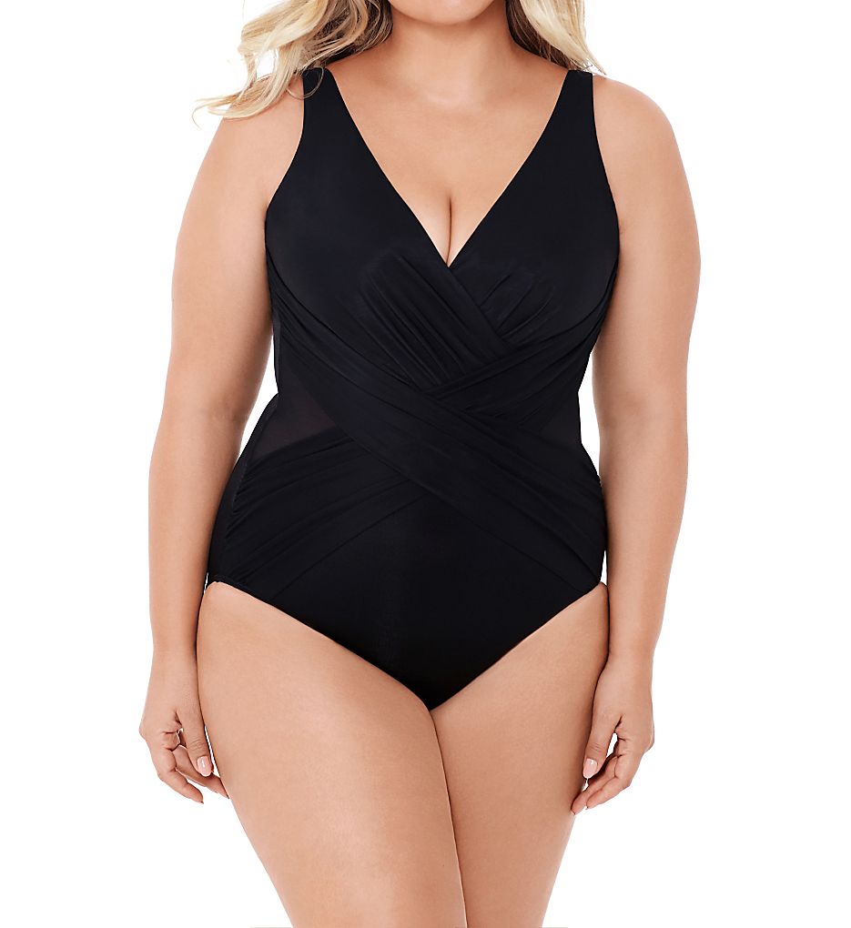 Miraclesuit Plus Size Crossover One Piece Swimsuit