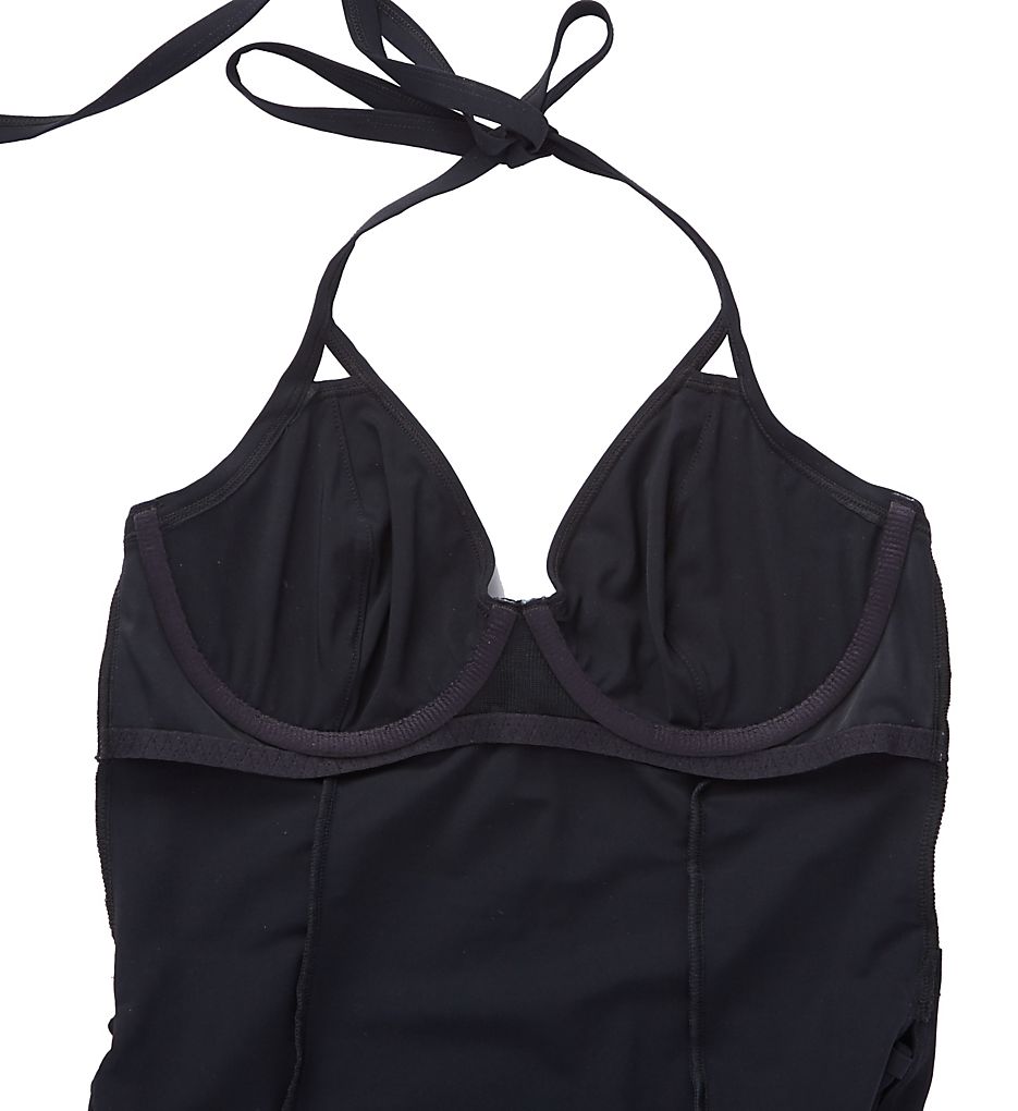 Icon Underwire Halter Plunge One Piece Swimsuit