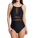 Pour Moi High Neck Mesh Insert Control One Piece Swimsuit