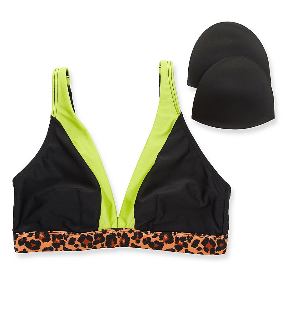 Pour Moi Palm Springs Color Block Triangle Swim Top