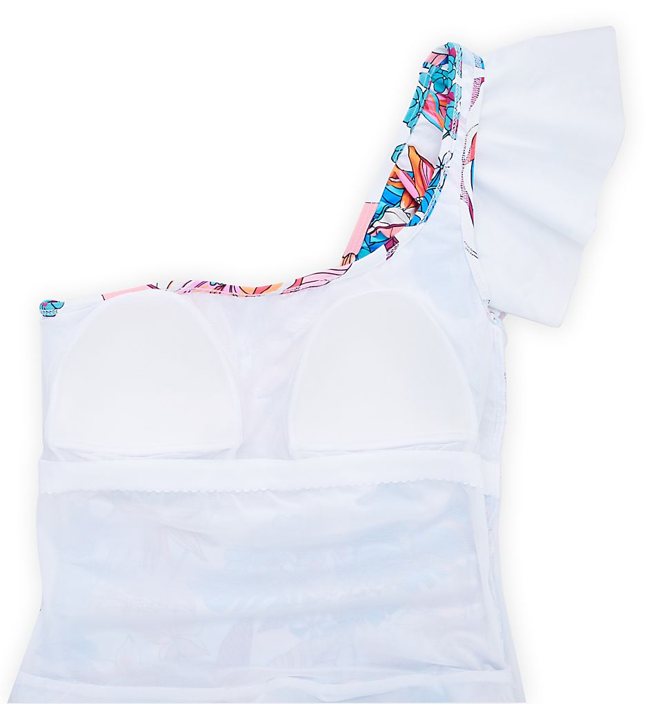  Bohemian Gypsy One Shoulder Ruffle 1 Pc Swimsuit