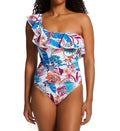  Bohemian Gypsy One Shoulder Ruffle 1 Pc Swimsuit