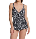  Black Swan V-Neck Skirted One Piece Swim Dress
