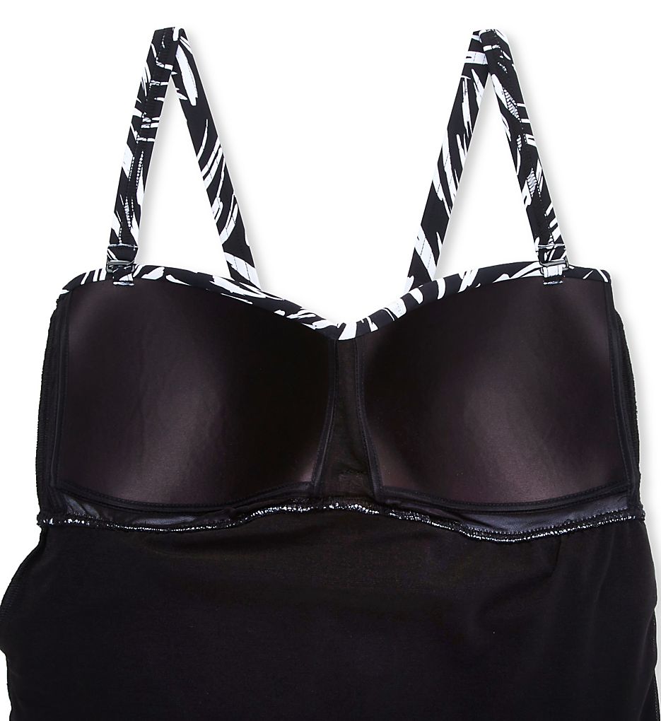  Plus Size Black Swan Bandeau Flyaway 1 Pc Swimsuit