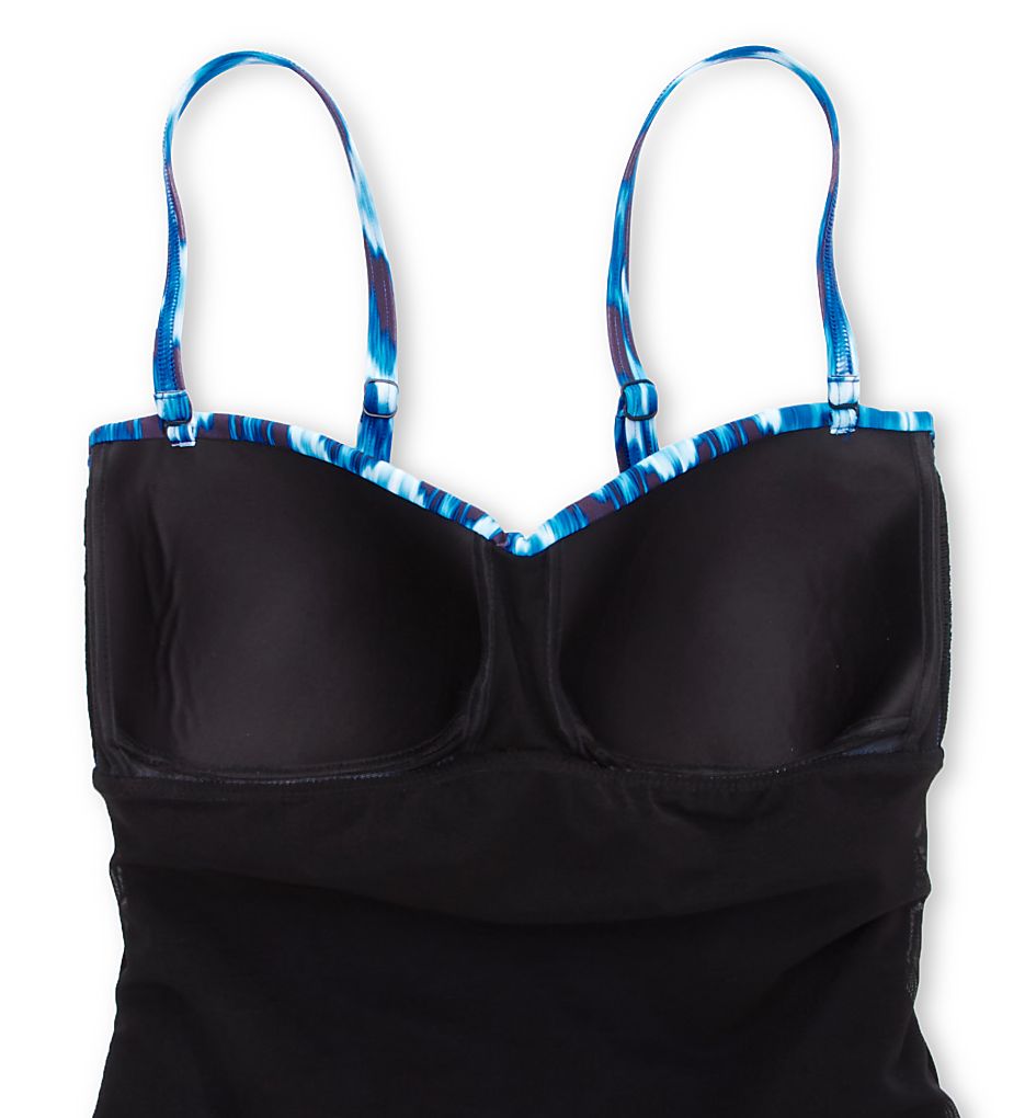  Ocean Blues Bandeau Flyaway One Piece Swim Dress