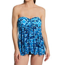  Ocean Blues Bandeau Flyaway One Piece Swim Dress