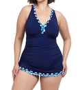  Plus Size Ocean Blues One Piece Swim Dress