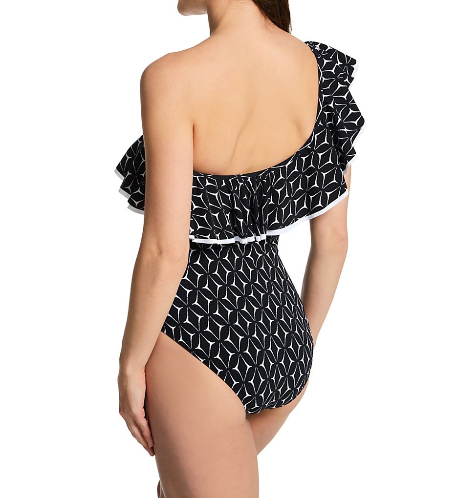  Supreme One Shoulder Ruffle One Piece Swimsuit