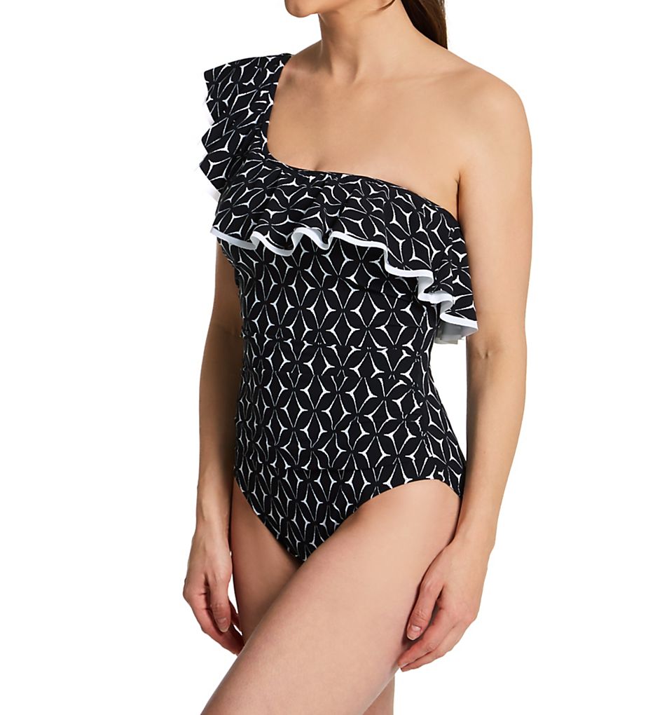  Supreme One Shoulder Ruffle One Piece Swimsuit