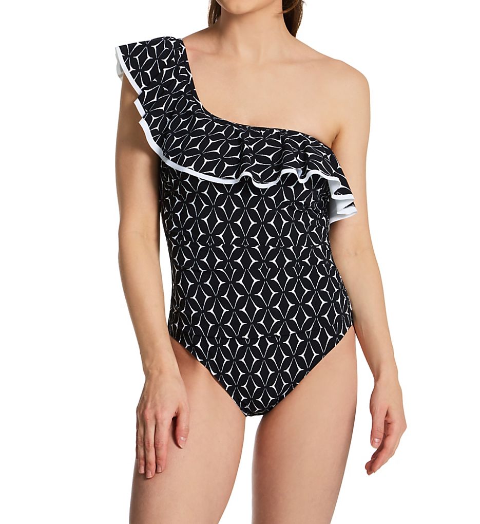  Supreme One Shoulder Ruffle One Piece Swimsuit