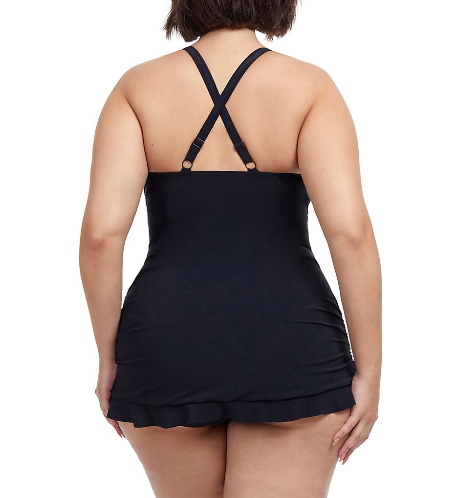  Plus Size Wild Parade Halter One Piece Swim Dress