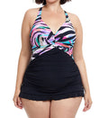  Plus Size Wild Parade Halter One Piece Swim Dress