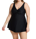  Plus Atlantic Solids Lucia Plunge 1 Pc Swim Dress